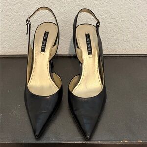 Nine West Black Slingback Heels